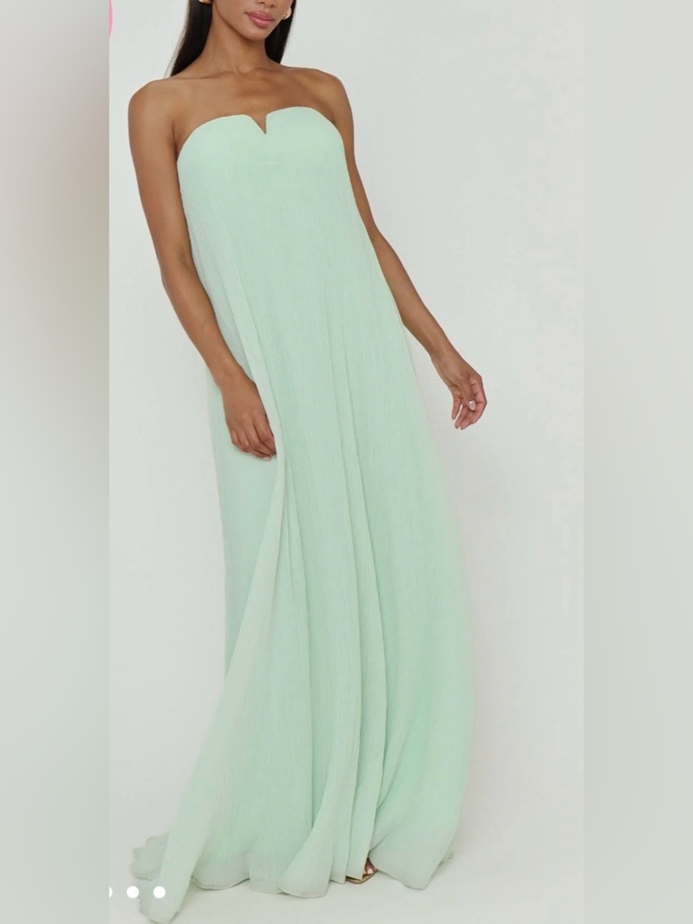 Strapless Sweetheart Mint Green Maxi Dress